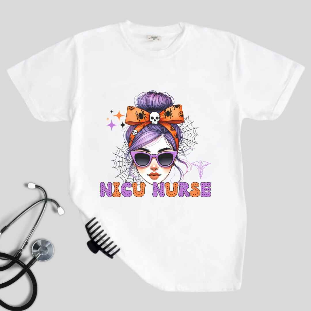 Nicu Neonatal Nurse Messy Hair Halloween T-shirt