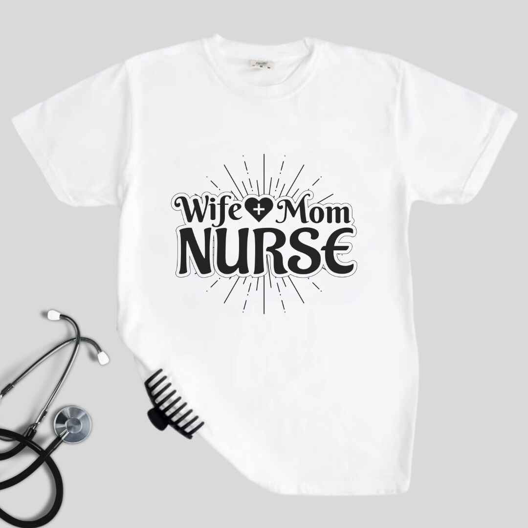 Wife, Mom, Nurse Sun Rays T-shirt