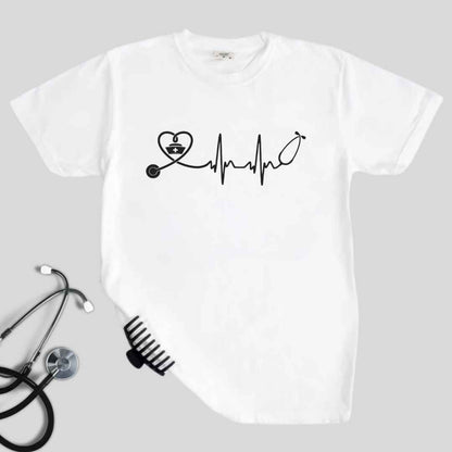 Heart, EKG Stethoscope Minimalist T-shirt