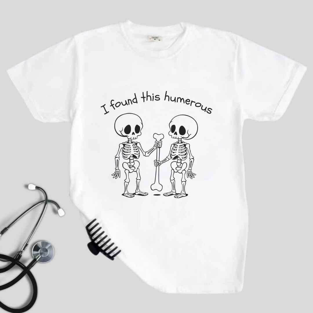 I Found This Humerous Funny Skeleton Nurse T-shirt