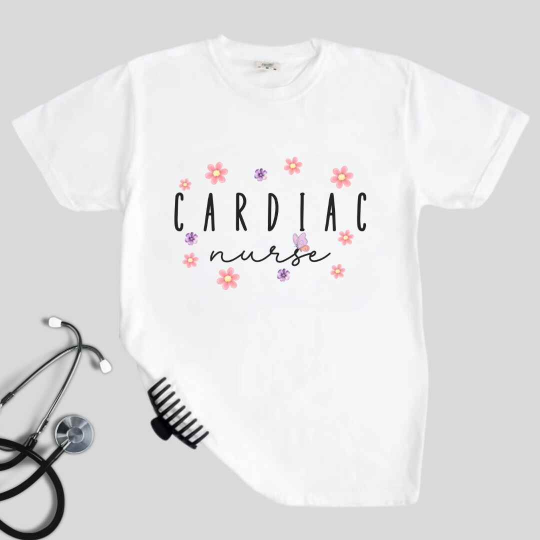 Cardiac Nurse Floral T-shirt