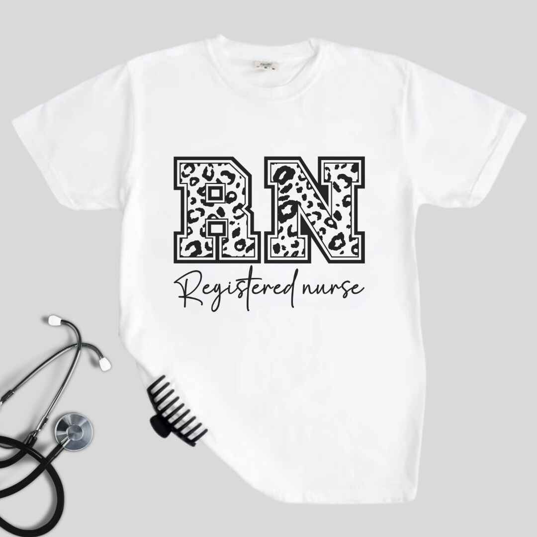 Registered Nurse RN Leopard Print T-shirt