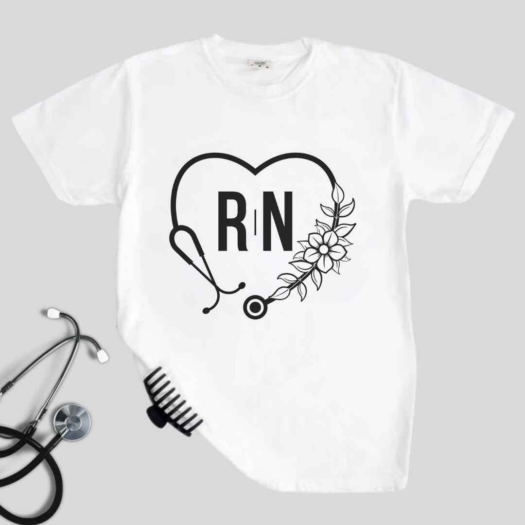 Registered Nurse Heart Stethoscope T-shirt