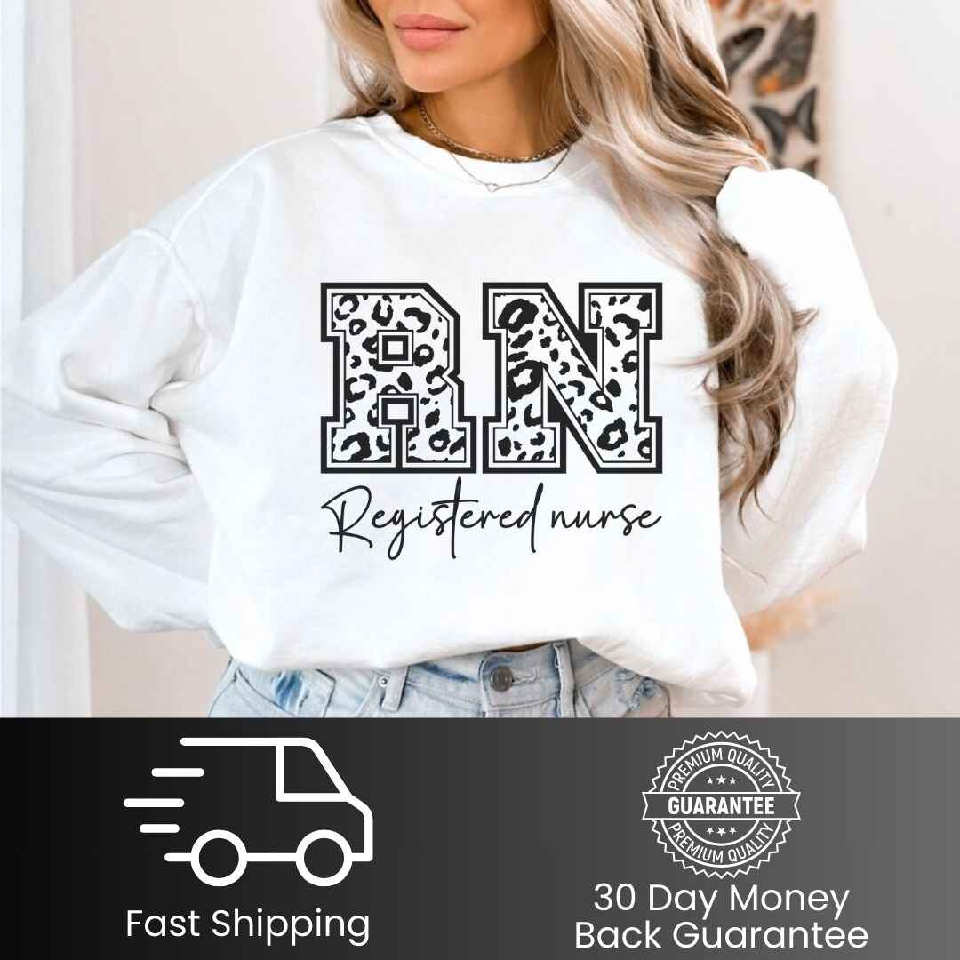 Registered Nurse RN Leopard Print Sweatshirt