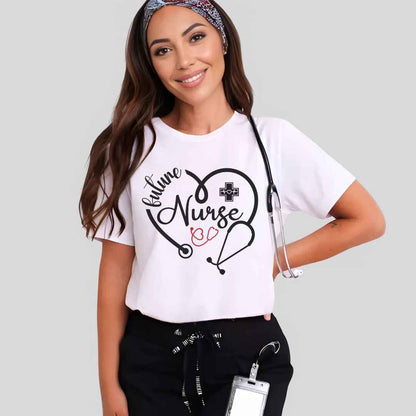 Future Nurse Heart Stethoscope T-shirt