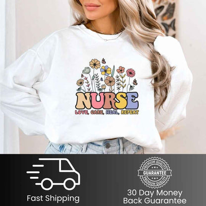 Love, Care, Heal, Repeat Nurse Sweatshirt