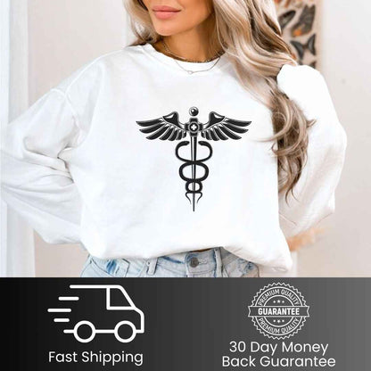 Medical 'Caduceus' Symbol Minimalist Sweatshirt