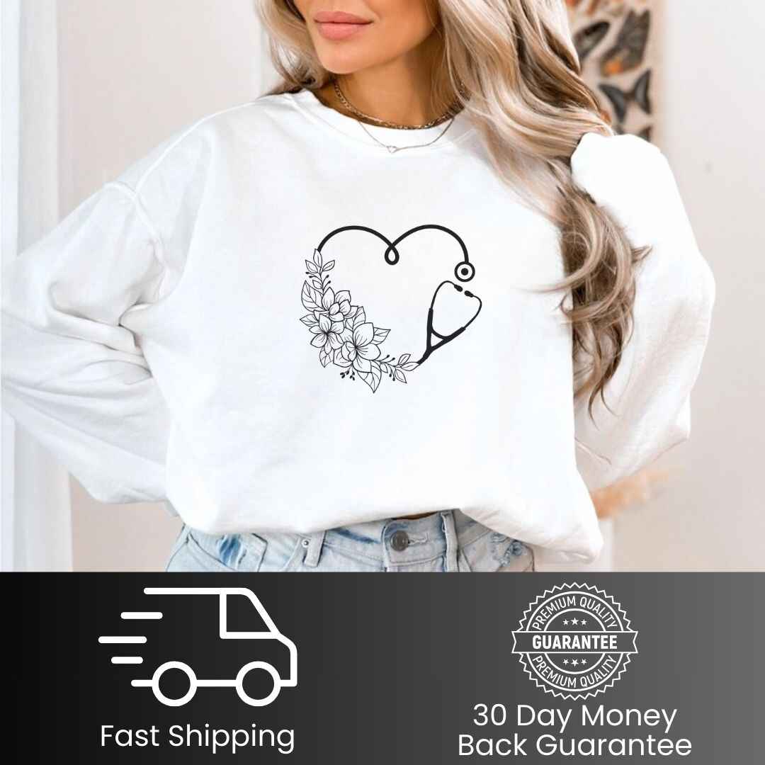 General Nurse Heart Stethoscope Minimal Sweatshirt