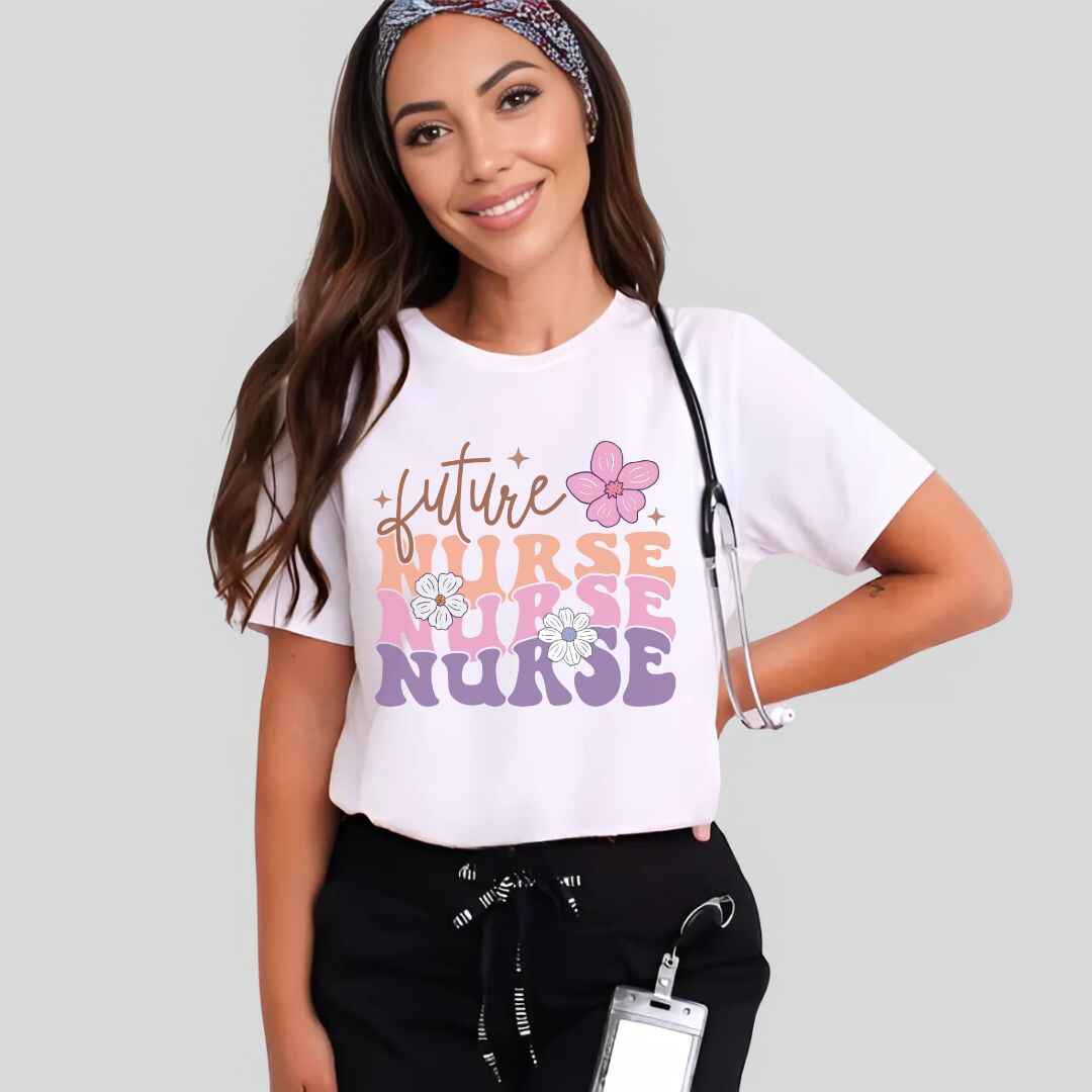 Retro Wavy Future Nurse T-shirt