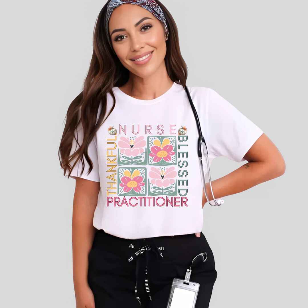 Thankful & Blessed Nurse Practitioner Fall T-shirt