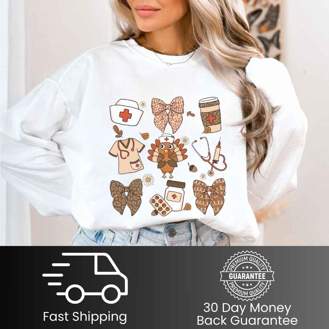 Thanksgiving Fall Nurse Coquette Sweatshirt