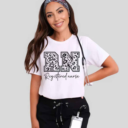 Registered Nurse RN Leopard Print T-shirt