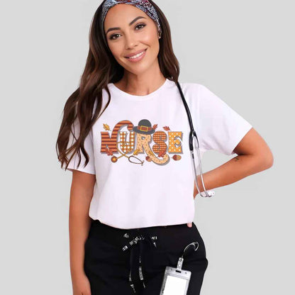 Thanksgiving Fall Nurse T-shirt