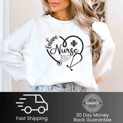 Future Nurse Heart Stethoscope Sweatshirt