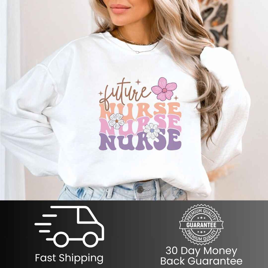 Retro Wavy Future Nurse Sweatshirt