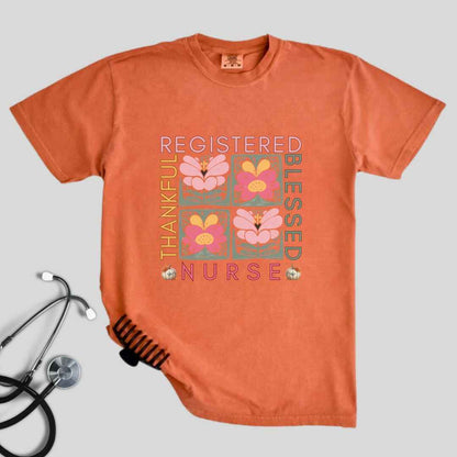 Thankful & Blessed Registered Nurse Fall T-shirt