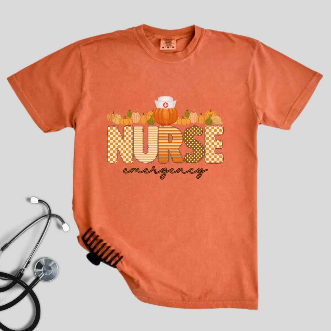 Emergency Nurse Pumpkin Fall T-shirt