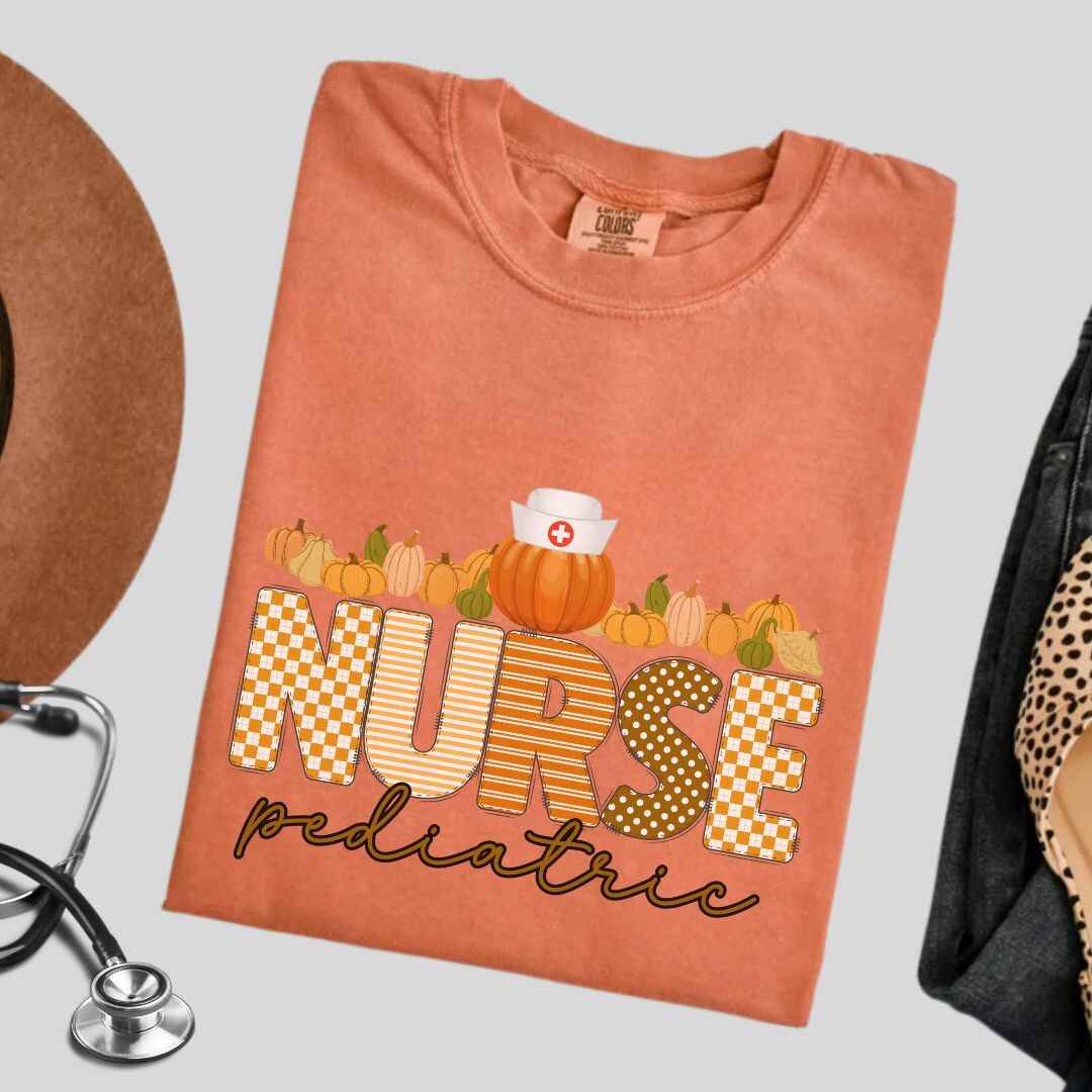 Pediatric Nurse Pumpkin Fall T-shirt