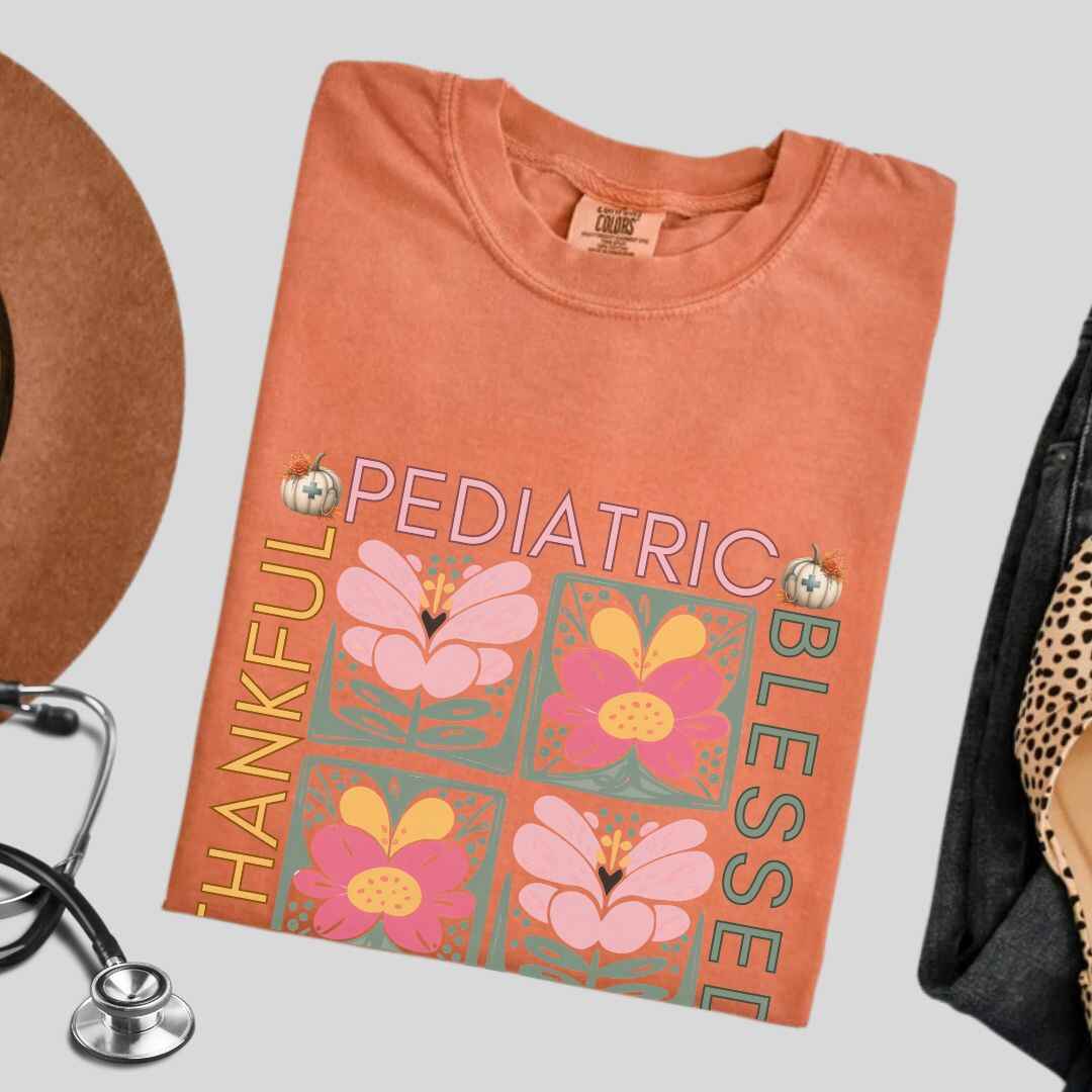 Thankful & Blessed Pediatric Nurse Fall T-shirt