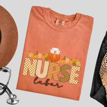 Labor And Delivery L&D Pumpkin Fall Nurse T-shirt